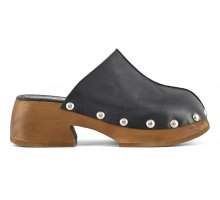 (image for) Economiche Wooden clog in leather F08171824-0145 Sconti Online